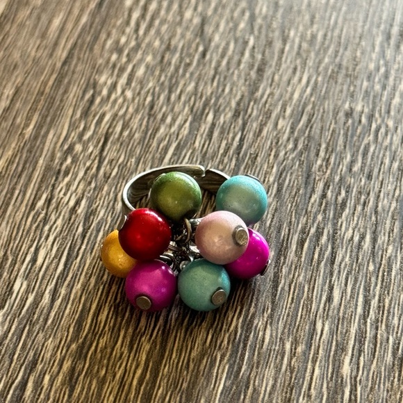 Handmade Multi colored pearl bubble ring - Picture 2 of 2